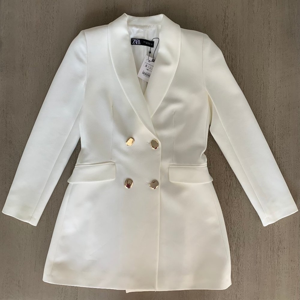 Zara White Blazer Dress